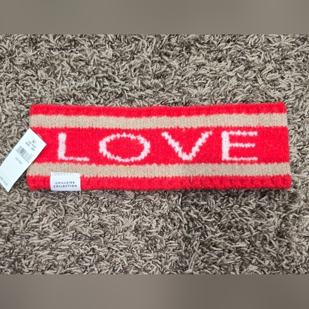 Aerie Offline Winter Headband Red Love OS NWT